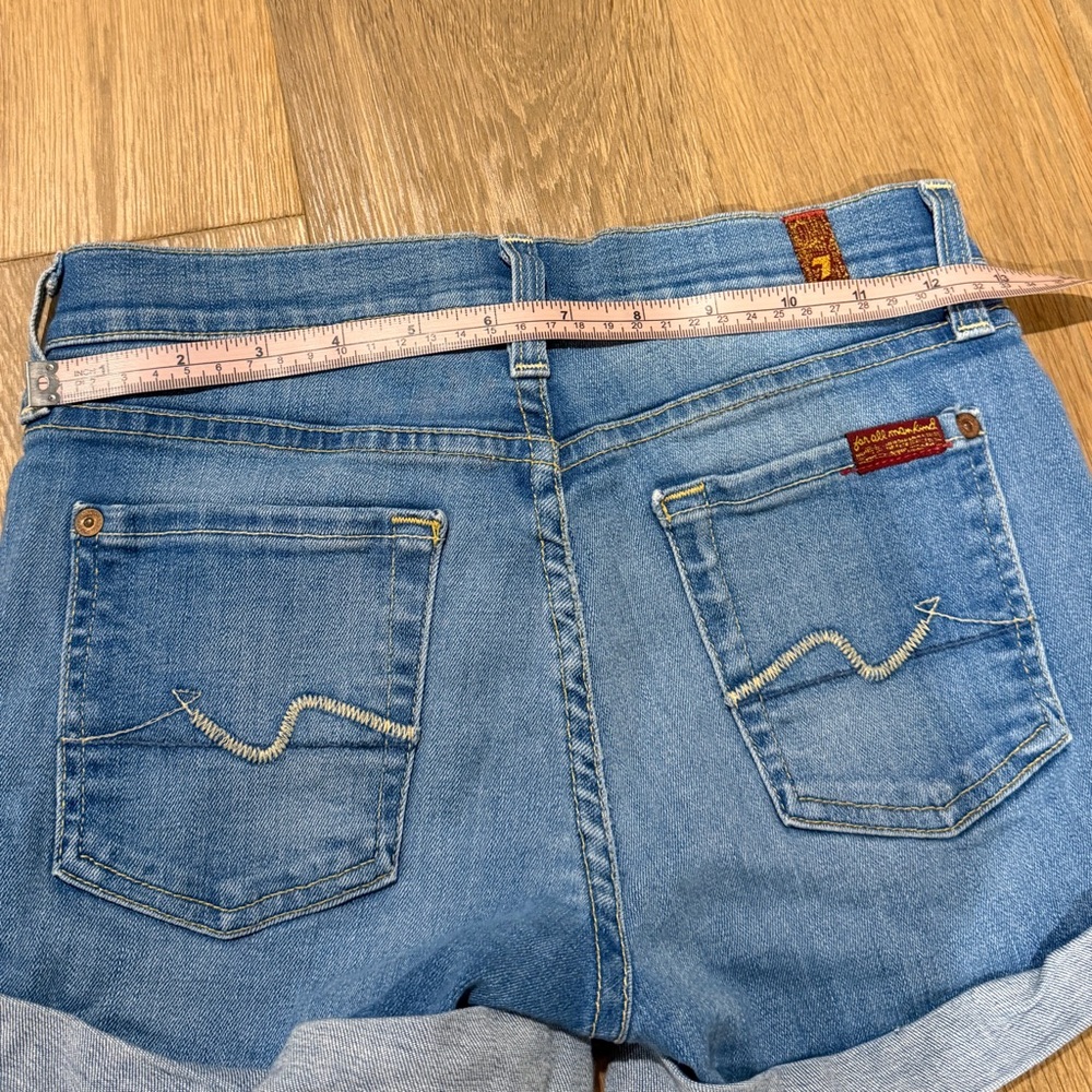 7 For All Mankind Denim Cuffed Shorts Size 23 - Picture 7 of 8